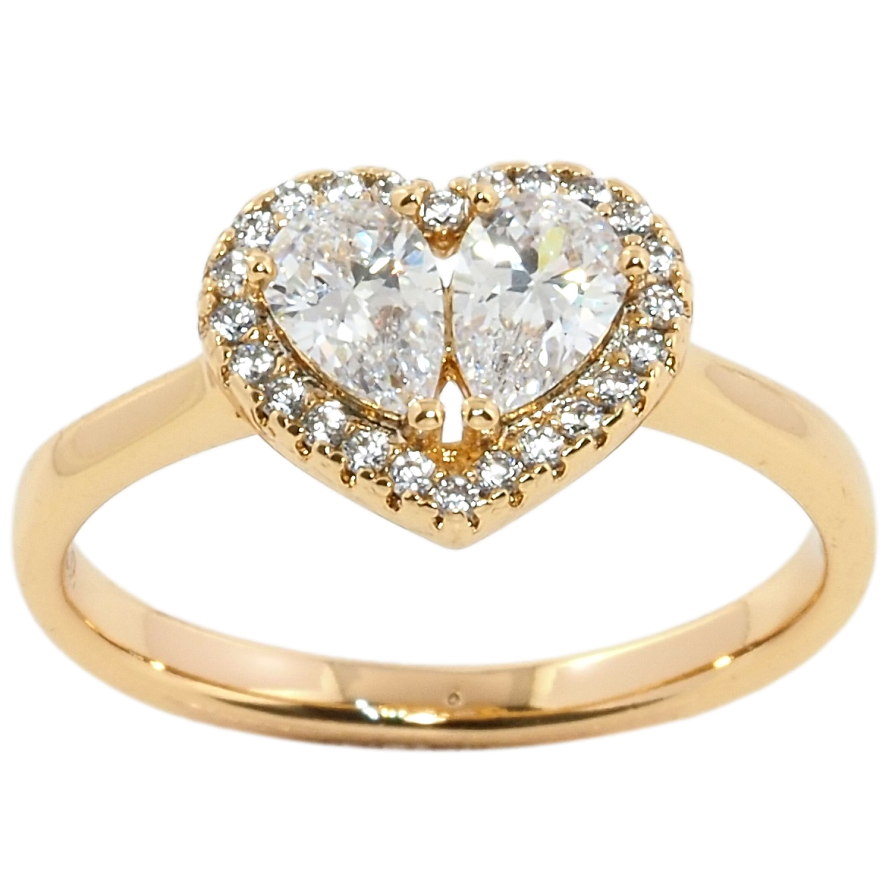 Каблучка Xuping Позолота 18K Кришталеве серце фото №1 Каблучка Xuping Позолота 18K Кришталеве серце фото №1