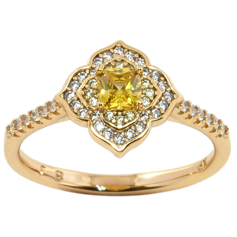 Каблучка Xuping Позолота 18K Квітка інкрустація цирконієм з жовтим фіанітом фото №13 Каблучка Xuping Позолота 18K Квітка інкрустація цирконієм з жовтим фіанітом фото №13