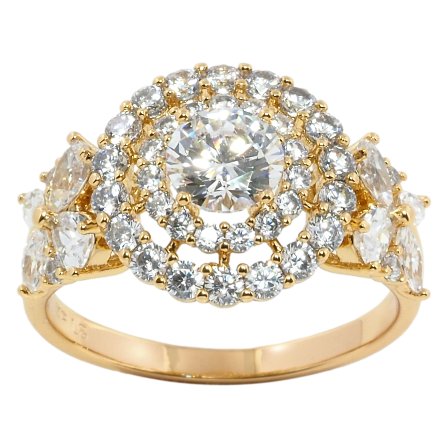 Каблучка Xuping Позолота 18K Інкрустація цирконієм фото №1 Каблучка Xuping Позолота 18K Інкрустація цирконієм фото №1