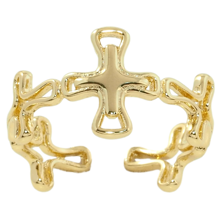 Кольцо Xuping QQMM Позолота 14K Узор из крестиков фото №1 Кольцо Xuping QQMM Позолота 14K Узор из крестиков фото №1