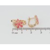 Серьги Xuping Позолота 18K английский замок Цветочки с розовой эмалью и цирконием фото №2 Серьги Xuping Позолота 18K английский замок Цветочки с розовой эмалью и цирконием фото №2