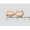 Серьги Xuping Позолота 18K колечки Круги с цирконием и розовой эмалью фото №2 Серьги Xuping Позолота 18K колечки Круги с цирконием и розовой эмалью фото №2