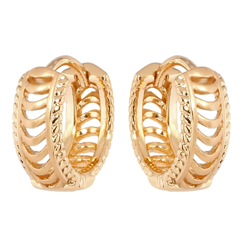 Сережки Xuping Позолота 18K колечка Різьблений орнамент фото №14 Сережки Xuping Позолота 18K колечка Різьблений орнамент фото №14