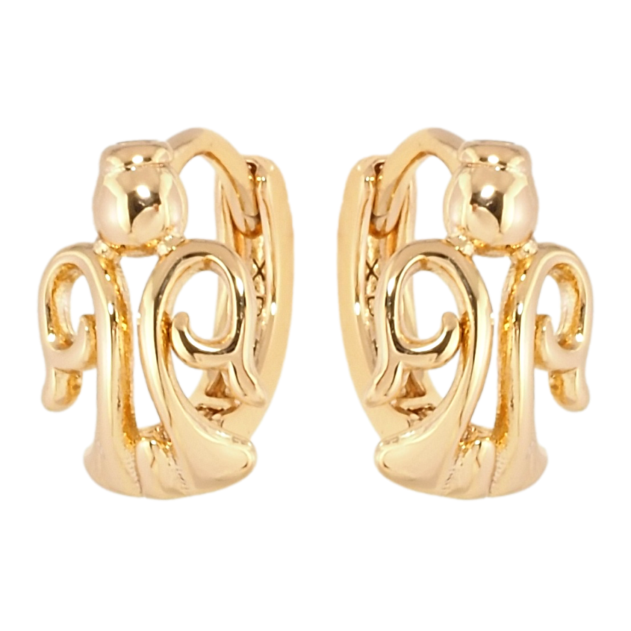 Серьги Xuping Позолота 18K колечки Ангелочки фото №1 Серьги Xuping Позолота 18K колечки Ангелочки фото №1