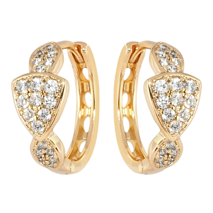 Сережки Xuping Позолота 18K колечка Інкрустація цирконієм фото №22 Сережки Xuping Позолота 18K колечка Інкрустація цирконієм фото №22