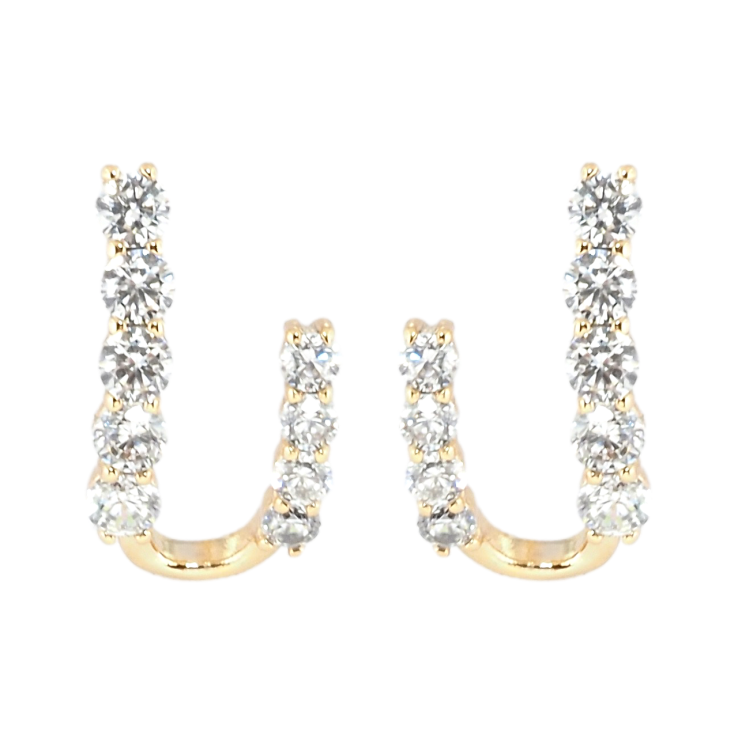 Серьги Xuping Позолота 18K пусеты Декоративные крючки с дорожками циркония фото №22 Серьги Xuping Позолота 18K пусеты Декоративные крючки с дорожками циркония фото №22