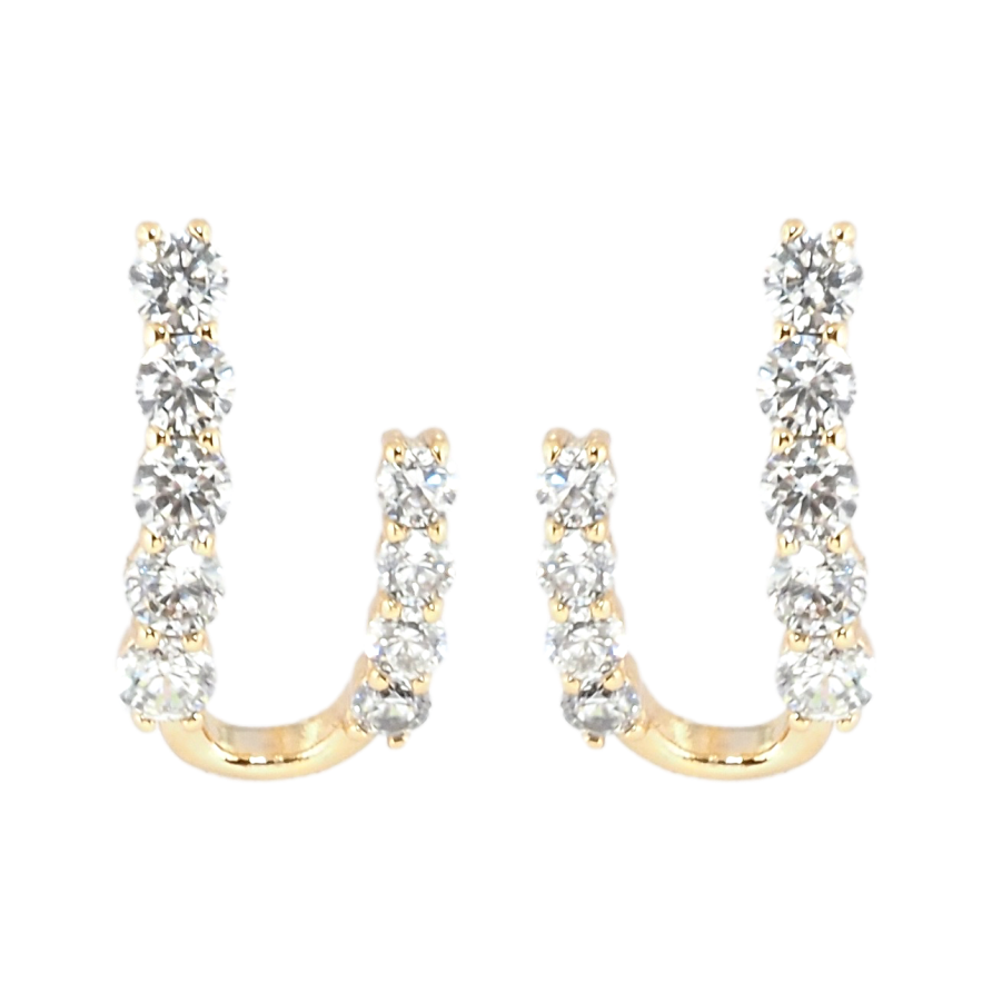 Серьги Xuping Позолота 18K пусеты Декоративные крючки с дорожками циркония фото №1 Серьги Xuping Позолота 18K пусеты Декоративные крючки с дорожками циркония фото №1