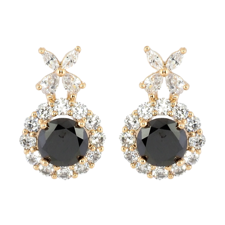Серьги Xuping Позолота 18K пусеты Черные фианиты в обрамлении циркония фото №14 Серьги Xuping Позолота 18K пусеты Черные фианиты в обрамлении циркония фото №14