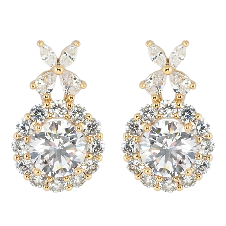 Серьги Xuping Позолота 18K пусеты Фианиты в обрамлении циркония фото №18 Серьги Xuping Позолота 18K пусеты Фианиты в обрамлении циркония фото №18