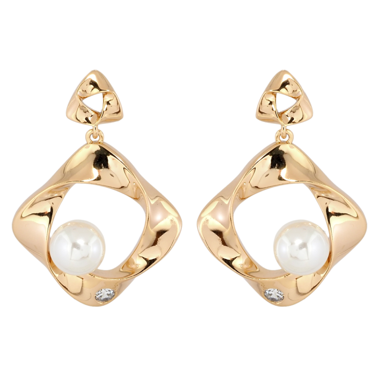 Серьги Xuping Позолота 18K пусеты Ромбовые подвески с жемчужинами фото №20 Серьги Xuping Позолота 18K пусеты Ромбовые подвески с жемчужинами фото №20