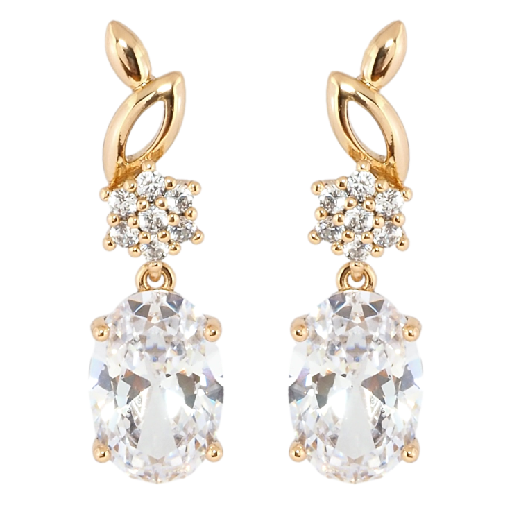 Серьги Xuping Позолота 18K пусеты Элегантные подвески с фианитом фото №11 Серьги Xuping Позолота 18K пусеты Элегантные подвески с фианитом фото №11