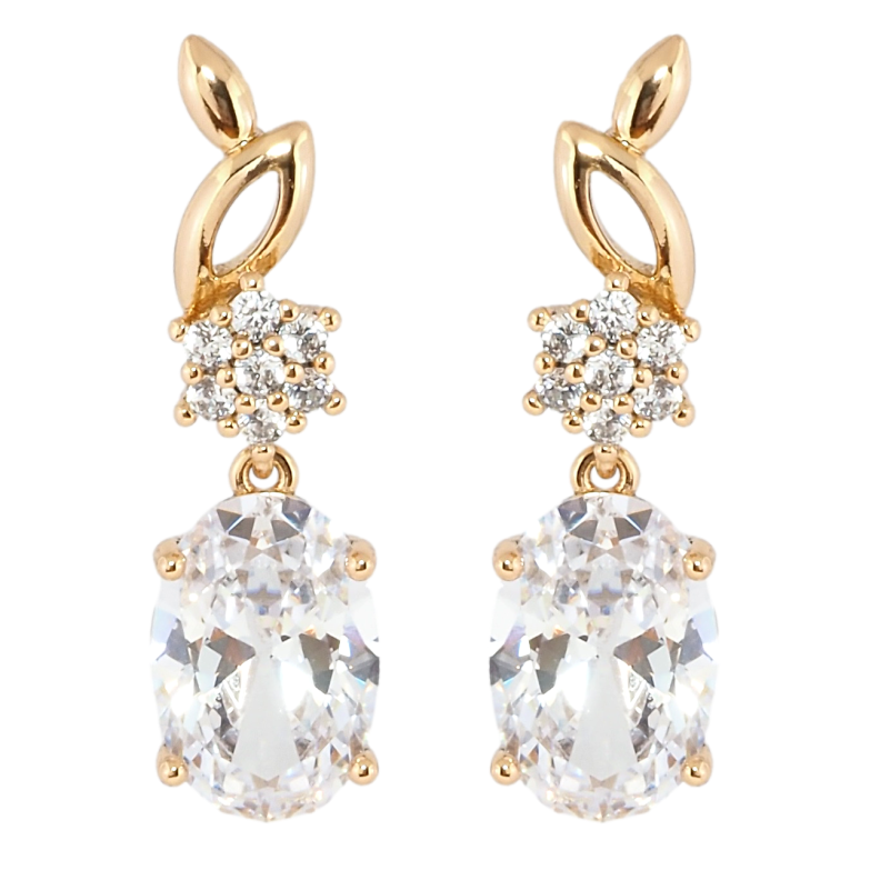 Серьги Xuping Позолота 18K пусеты Элегантные подвески с фианитом фото №1