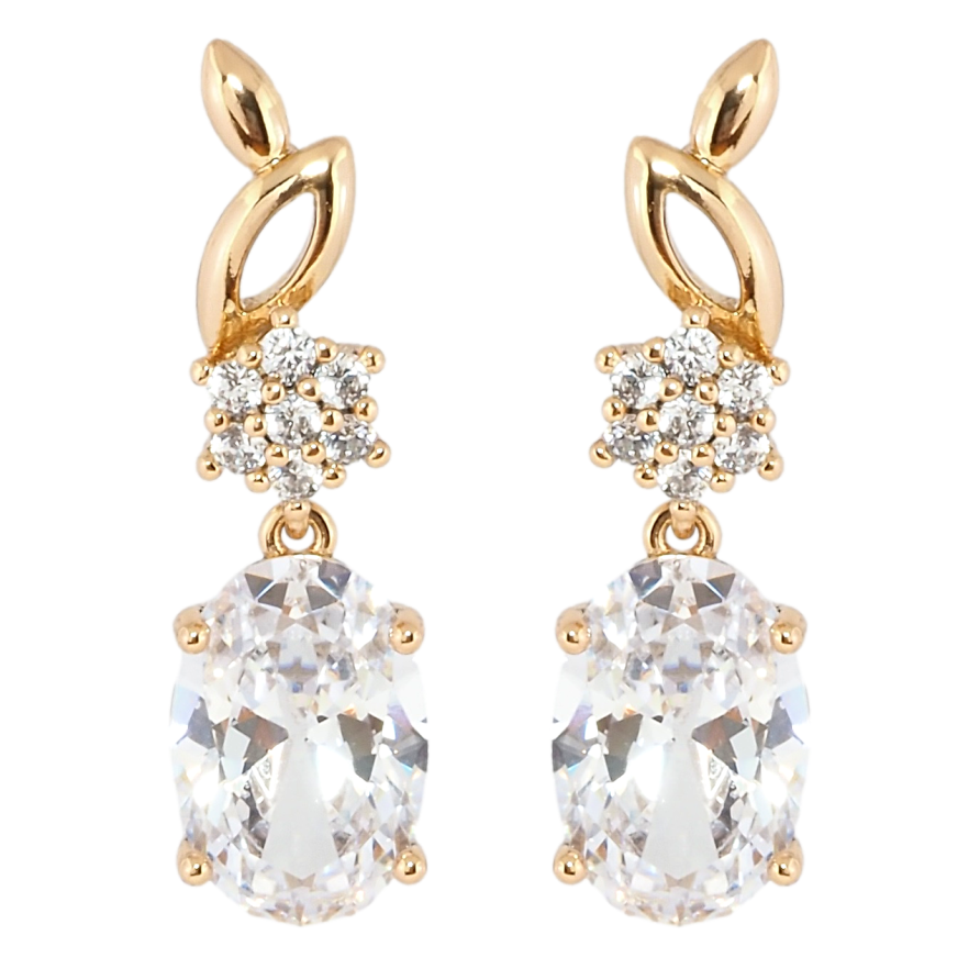 Серьги Xuping Позолота 18K пусеты Элегантные подвески с фианитом фото №1