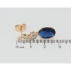 Серьги Xuping Позолота 18K пусеты Элегантные подвески с синим фианитом фото №2 Серьги Xuping Позолота 18K пусеты Элегантные подвески с синим фианитом фото №2
