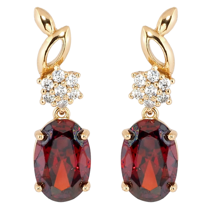 Серьги Xuping Позолота 18K пусеты Элегантные подвески с красным фианитом фото №13 Серьги Xuping Позолота 18K пусеты Элегантные подвески с красным фианитом фото №13