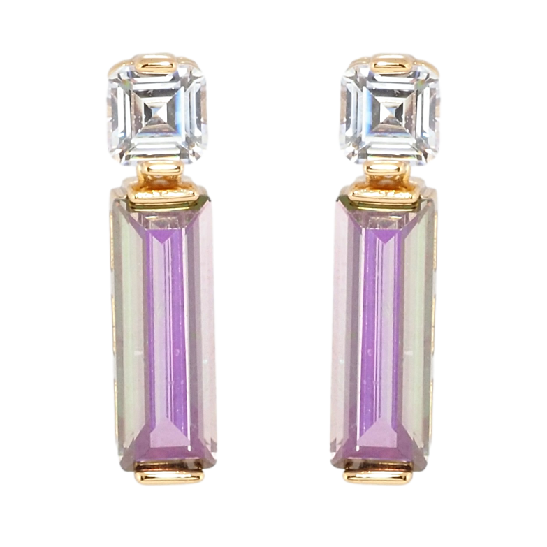 Сережки Xuping Позолота 18K пусети Кристальні підвіски з фіанітом хамелеон фото №2 Сережки Xuping Позолота 18K пусети Кристальні підвіски з фіанітом хамелеон фото №2