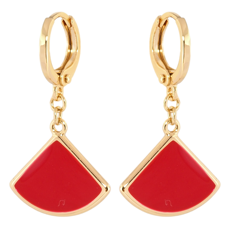 Сережки Xuping Позолота 18K підвіски на колечках Декоративні підвіски з червоною емаллю фото №18 Сережки Xuping Позолота 18K підвіски на колечках Декоративні підвіски з червоною емаллю фото №18