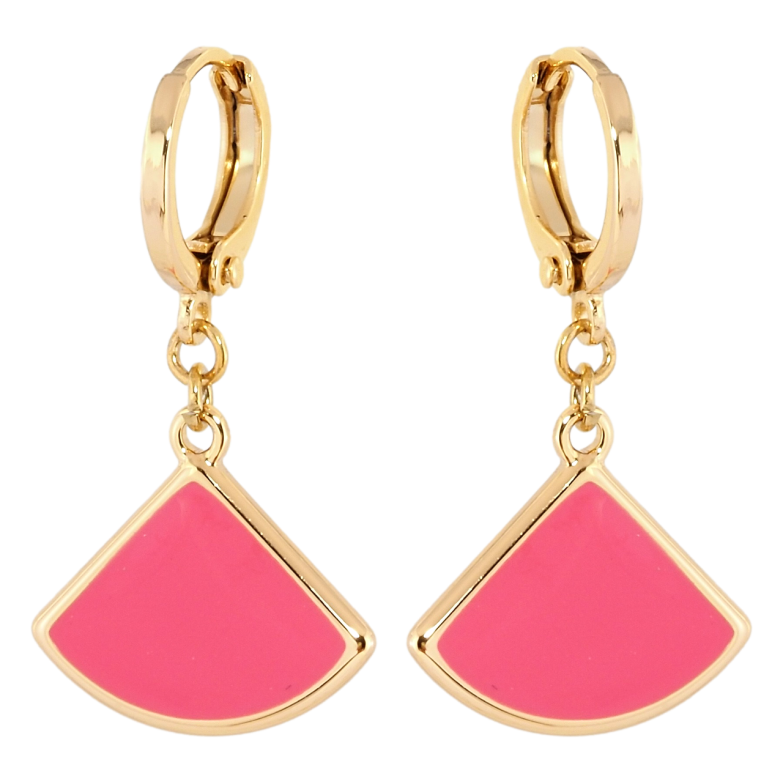 Сережки Xuping Позолота 18K підвіски на колечках Декоративні підвіски з рожевою емаллю фото №3