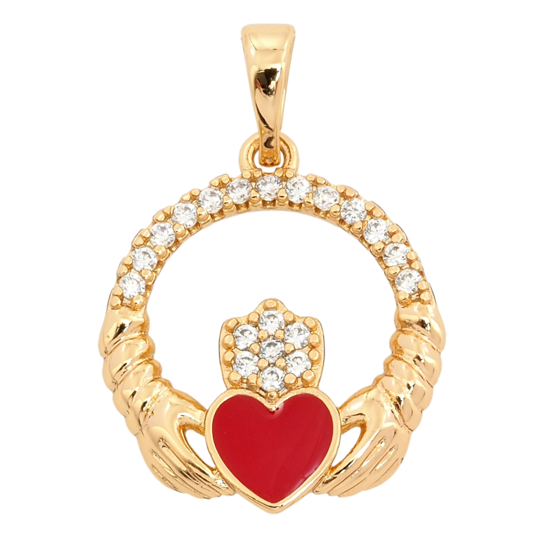 Кулон Xuping Позолота 18K Червоне серце в руках для ланцюжка до 5мм фото №5 Кулон Xuping Позолота 18K Червоне серце в руках для ланцюжка до 5мм фото №5