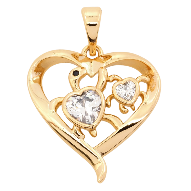 Кулон Xuping Позолота 18K Серце з черепашками для ланцюжка до 5мм фото №8