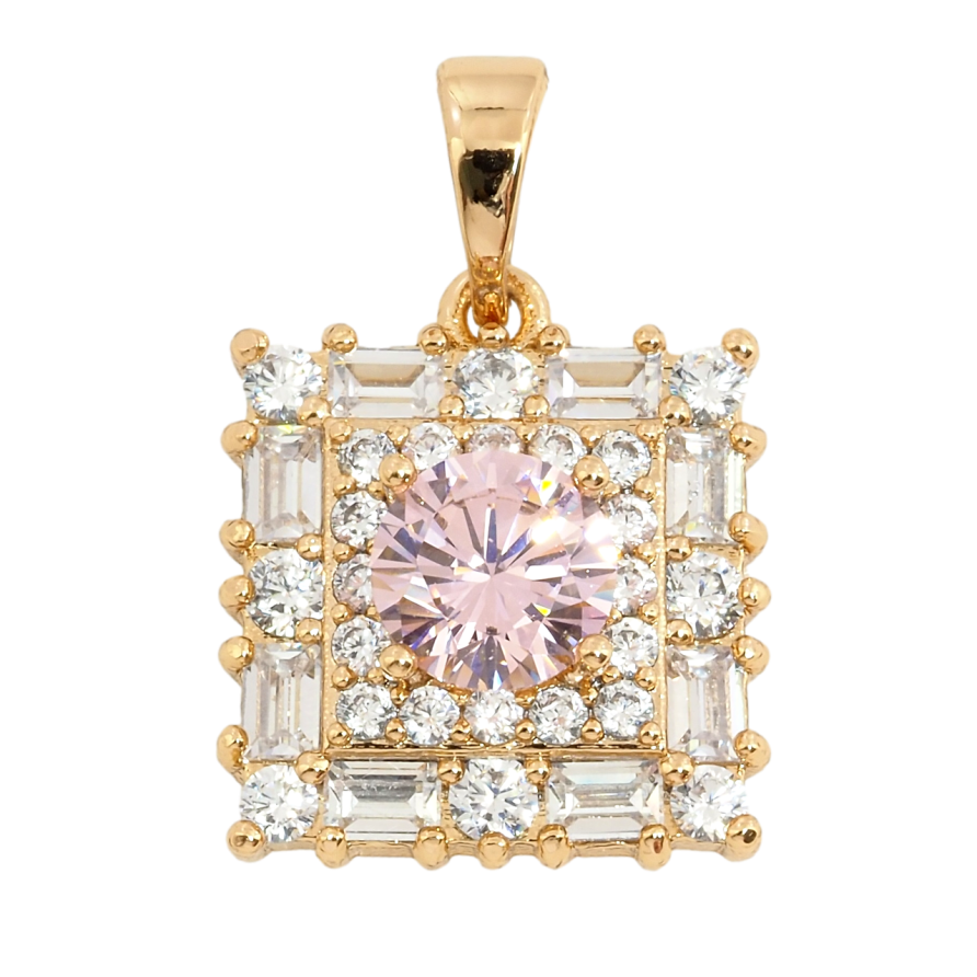 Кулон Xuping Позолота 18K Інкрустація цирконієм з рожевим фіанітом для ланцюжка до 5мм фото №1 Кулон Xuping Позолота 18K Інкрустація цирконієм з рожевим фіанітом для ланцюжка до 5мм фото №1