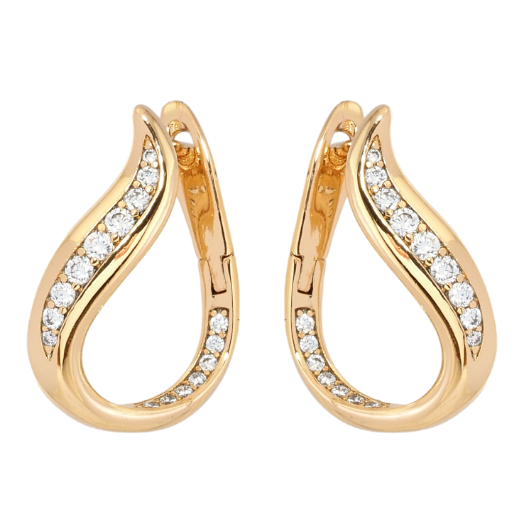 Серьги Xuping Позолота 18K английский замок Капельки с цирконием фото №7