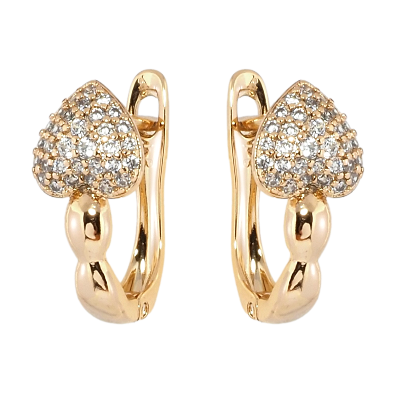 Сережки Xuping Позолота 18K англійський замок Серця інкрустація цирконієм фото №7 Сережки Xuping Позолота 18K англійський замок Серця інкрустація цирконієм фото №7