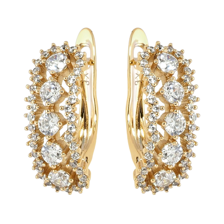 Серьги Xuping Позолота 18K английский замок Инкрустация цирконием фото №7 Серьги Xuping Позолота 18K английский замок Инкрустация цирконием фото №7