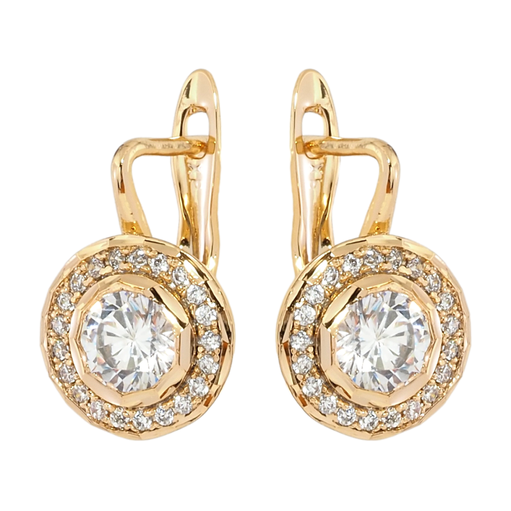 Серьги Xuping Позолота 18K английский замок Инкрустация цирконием фото №11 Серьги Xuping Позолота 18K английский замок Инкрустация цирконием фото №11