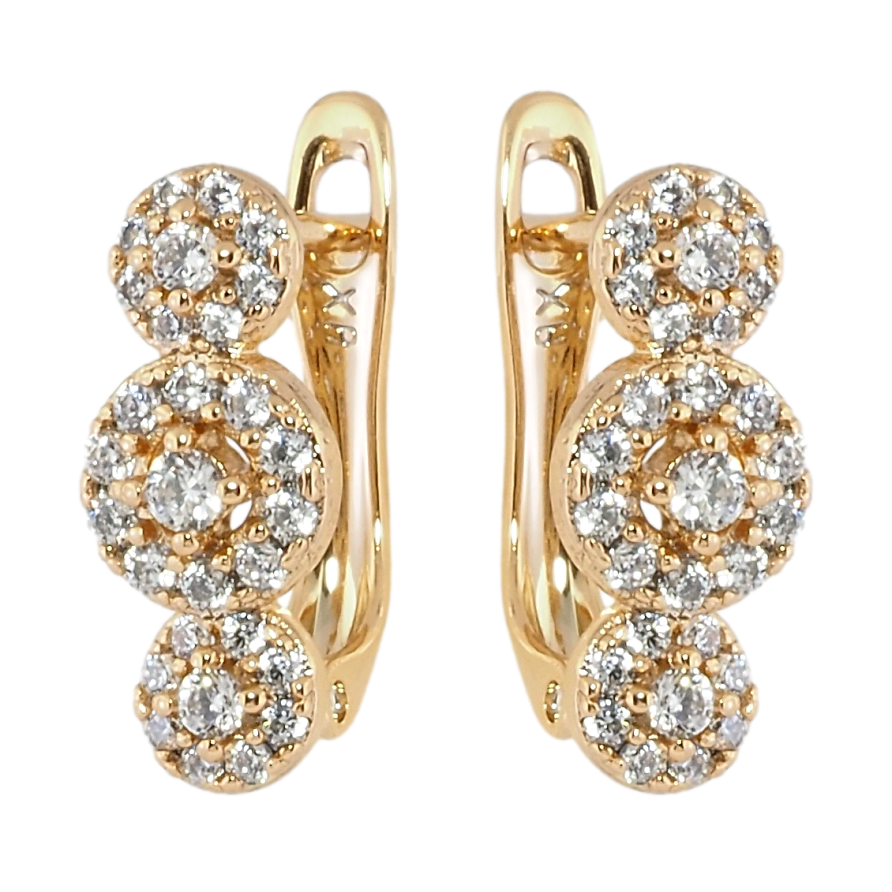 Серьги Xuping Позолота 18K английский замок Узор с инкрустацией цирконием фото №1 Серьги Xuping Позолота 18K английский замок Узор с инкрустацией цирконием фото №1