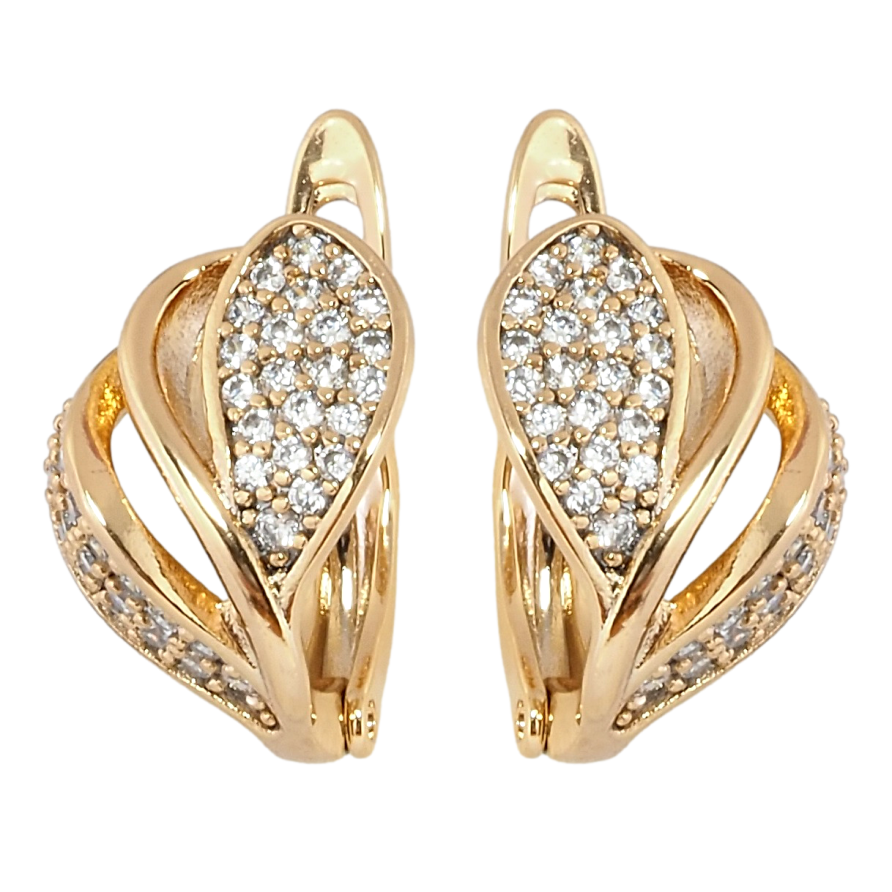 Серьги Xuping Позолота 18K английский замок Узор с инкрустацией цирконием фото №1 Серьги Xuping Позолота 18K английский замок Узор с инкрустацией цирконием фото №1