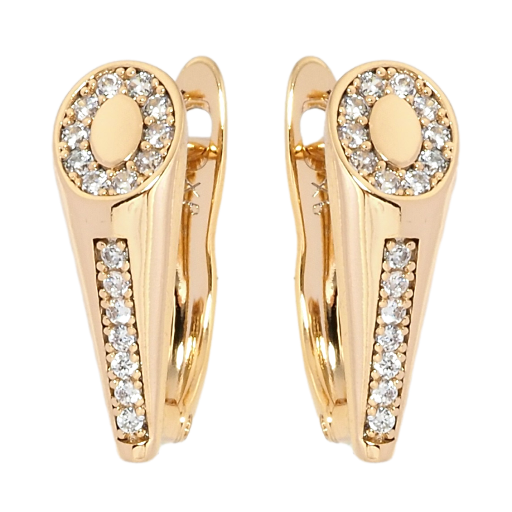 Серьги Xuping Позолота 18K английский замок Узор цирконием фото №12 Серьги Xuping Позолота 18K английский замок Узор цирконием фото №12