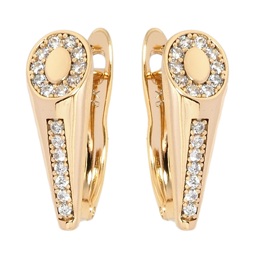 Серьги Xuping Позолота 18K английский замок Узор цирконием фото №1 Серьги Xuping Позолота 18K английский замок Узор цирконием фото №1