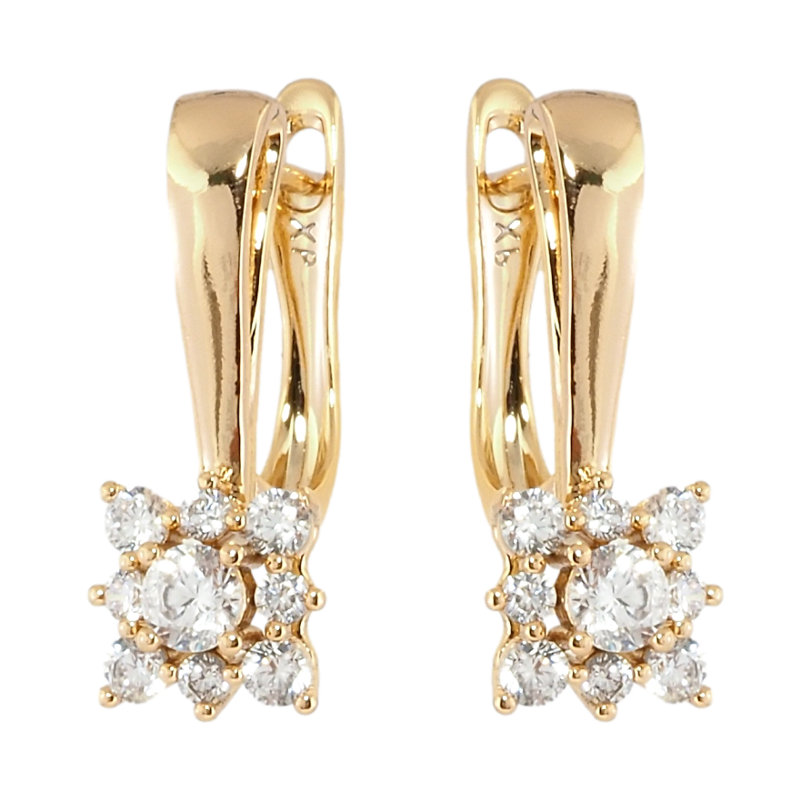 Серьги Xuping Позолота 18K английский замок Кристальные цветочки фото №1 Серьги Xuping Позолота 18K английский замок Кристальные цветочки фото №1