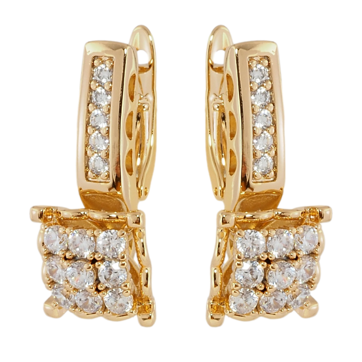 Серьги Xuping Позолота 18K английский замок Инкрустация цирконием фото №22 Серьги Xuping Позолота 18K английский замок Инкрустация цирконием фото №22