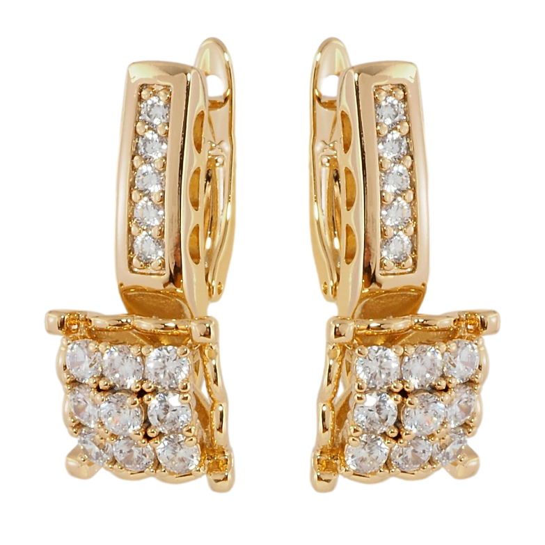 Сережки Xuping Позолота 18K англійський замок Інкрустація цирконієм фото №12 Сережки Xuping Позолота 18K англійський замок Інкрустація цирконієм фото №12