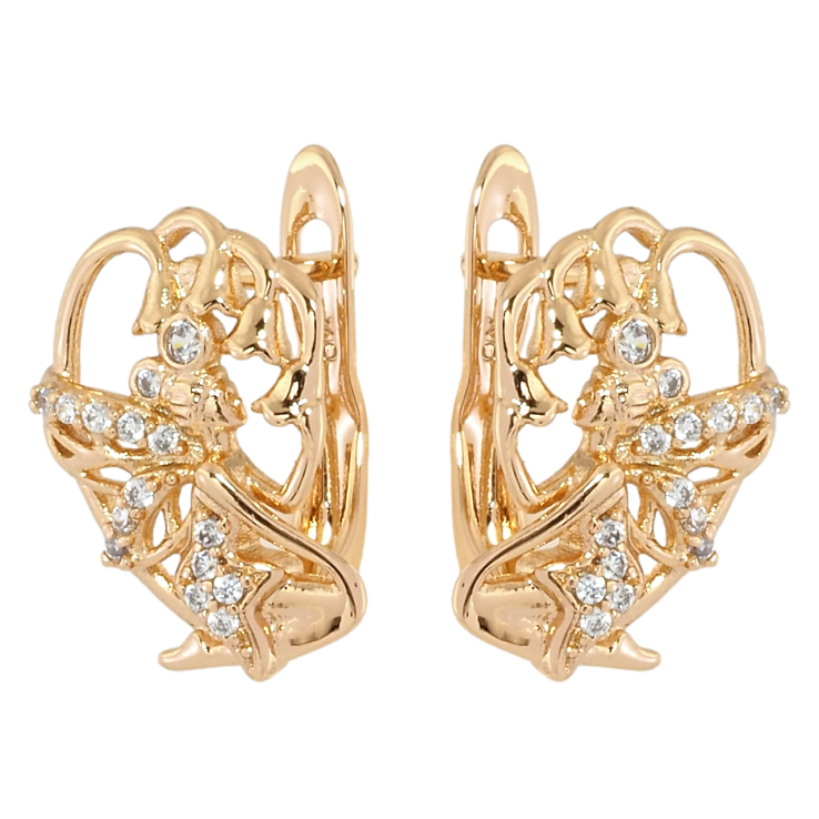 Серьги Xuping Позолота 18K английский замок Феи фото №14 Серьги Xuping Позолота 18K английский замок Феи фото №14
