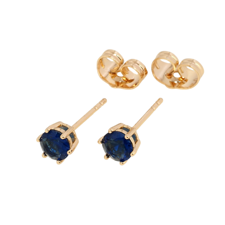 Серьги Xuping Позолота 18K пусеты Синий фианит в 6-ти крапановой оправе ø 5мм фото №1 Серьги Xuping Позолота 18K пусеты Синий фианит в 6-ти крапановой оправе ø 5мм фото №1
