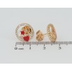 Серьги Xuping Позолота 18K пусеты Звезды в колечках циркония с красной эмалью фото №2 Серьги Xuping Позолота 18K пусеты Звезды в колечках циркония с красной эмалью фото №2
