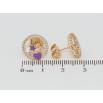 Серьги Xuping Позолота 18K пусеты Звезды в колечках циркония с сиреневой эмалью фото №2 Серьги Xuping Позолота 18K пусеты Звезды в колечках циркония с сиреневой эмалью фото №2