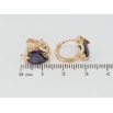Сережки Xuping Позолота 18K колечка Бузкові кришталеві полунички фото №2