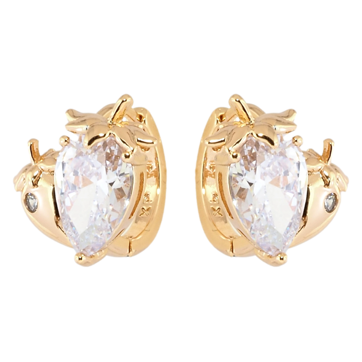 Серьги Xuping Позолота 18K колечки Кристальные клубнички фото №15 Серьги Xuping Позолота 18K колечки Кристальные клубнички фото №15