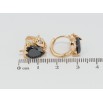 Серьги Xuping Позолота 18K колечки Черные кристальные клубнички фото №2 Серьги Xuping Позолота 18K колечки Черные кристальные клубнички фото №2