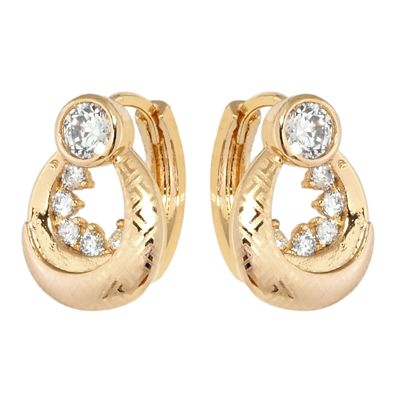 Сережки Xuping Позолота 18K колечка Декоративні з цирконієм та напиленням фото №11 Сережки Xuping Позолота 18K колечка Декоративні з цирконієм та напиленням фото №11
