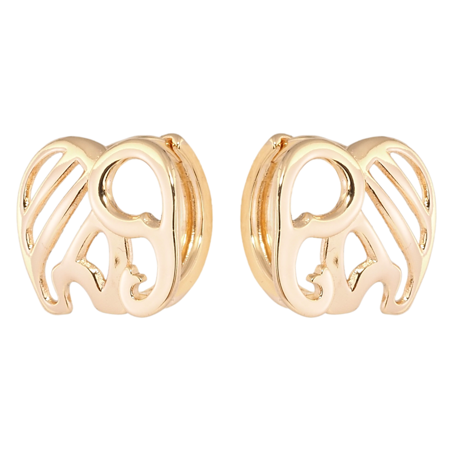 Серьги Xuping Позолота 18K колечки Слоны фото №1 Серьги Xuping Позолота 18K колечки Слоны фото №1