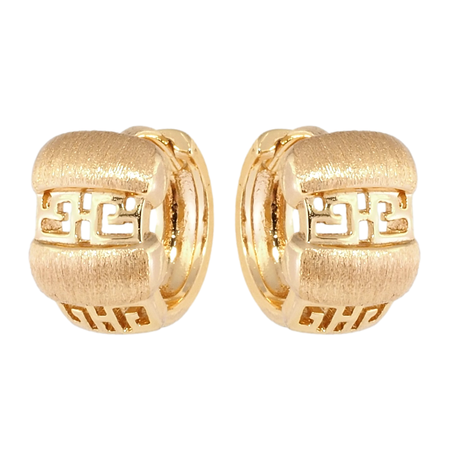 Серьги Xuping Позолота 18K колечки Декоративный резной орнамент фото №1 Серьги Xuping Позолота 18K колечки Декоративный резной орнамент фото №1