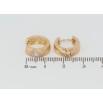 Сережки Xuping Позолота 18K колечка Вставка кристал з меандровим орнаментом напиленням фото №2