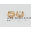 Серьги Xuping Позолота 18K колечки Три кристалла с цветочным орнаментом напылением фото №2