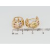 Сережки Xuping Позолота 18K колечка Широкі із вставками кольорового цирконію фото №2 Сережки Xuping Позолота 18K колечка Широкі із вставками кольорового цирконію фото №2