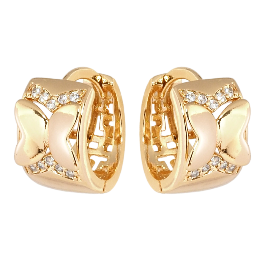 Серьги Xuping Позолота 18K колечки Декоративный орнамент с цирконием фото №1 Серьги Xuping Позолота 18K колечки Декоративный орнамент с цирконием фото №1